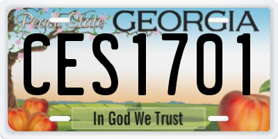 GA license plate CES1701