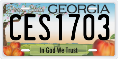 GA license plate CES1703