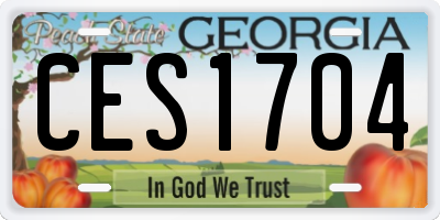 GA license plate CES1704