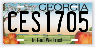 GA license plate CES1705