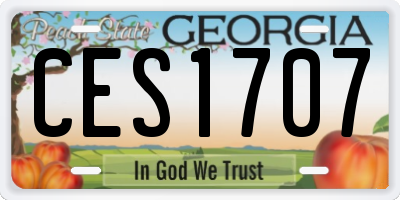 GA license plate CES1707