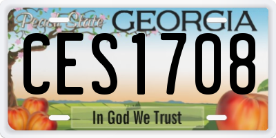 GA license plate CES1708