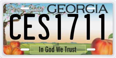 GA license plate CES1711