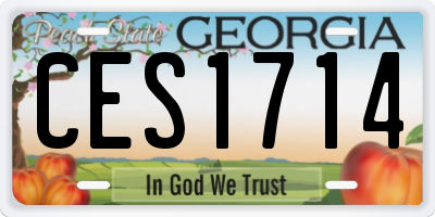 GA license plate CES1714