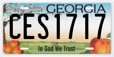GA license plate CES1717
