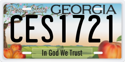 GA license plate CES1721