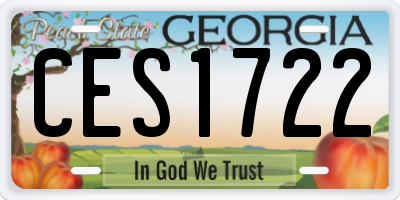 GA license plate CES1722