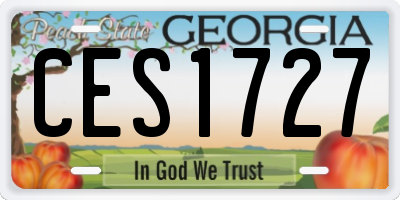 GA license plate CES1727
