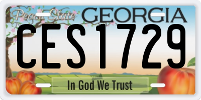 GA license plate CES1729