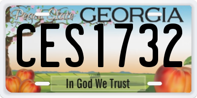 GA license plate CES1732