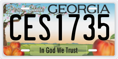 GA license plate CES1735