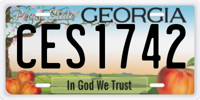 GA license plate CES1742