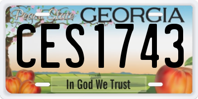 GA license plate CES1743