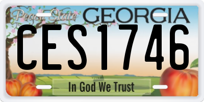 GA license plate CES1746
