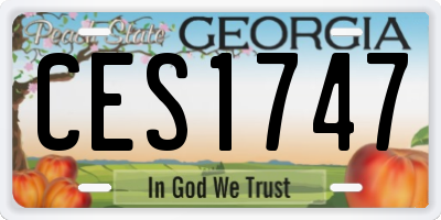 GA license plate CES1747