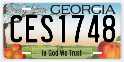 GA license plate CES1748