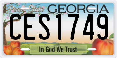 GA license plate CES1749