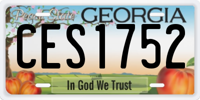 GA license plate CES1752