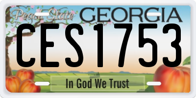 GA license plate CES1753