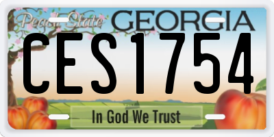 GA license plate CES1754