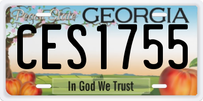 GA license plate CES1755
