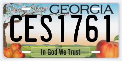 GA license plate CES1761