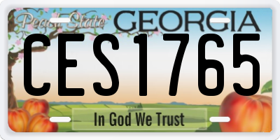 GA license plate CES1765