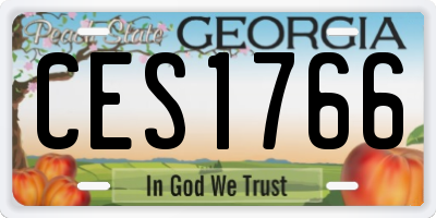 GA license plate CES1766