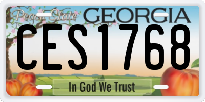 GA license plate CES1768