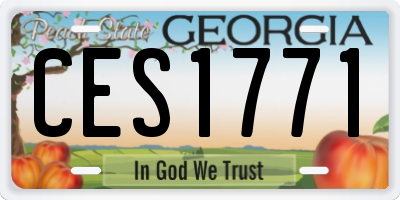 GA license plate CES1771