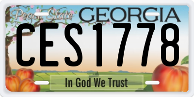 GA license plate CES1778