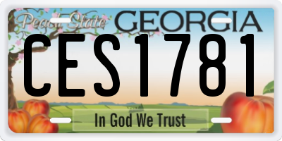 GA license plate CES1781
