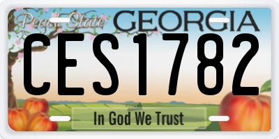 GA license plate CES1782
