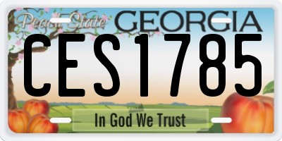 GA license plate CES1785
