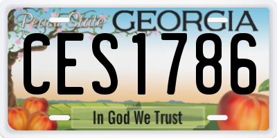 GA license plate CES1786