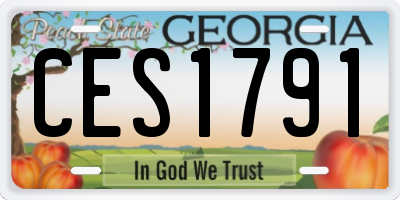 GA license plate CES1791