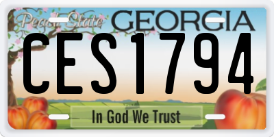 GA license plate CES1794