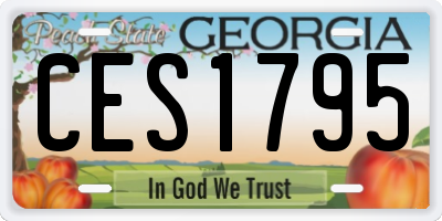 GA license plate CES1795