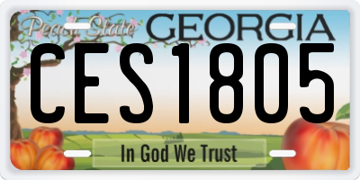 GA license plate CES1805
