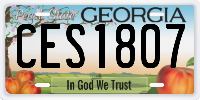 GA license plate CES1807