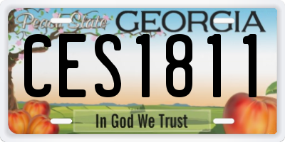 GA license plate CES1811