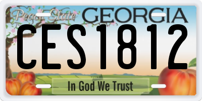 GA license plate CES1812
