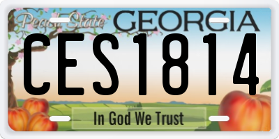 GA license plate CES1814