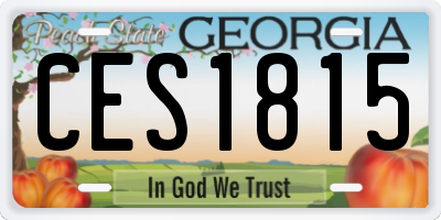 GA license plate CES1815
