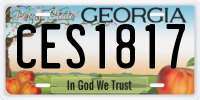 GA license plate CES1817