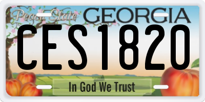 GA license plate CES1820