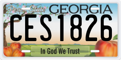 GA license plate CES1826