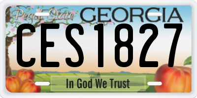 GA license plate CES1827