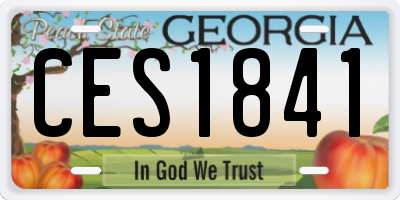 GA license plate CES1841