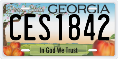 GA license plate CES1842